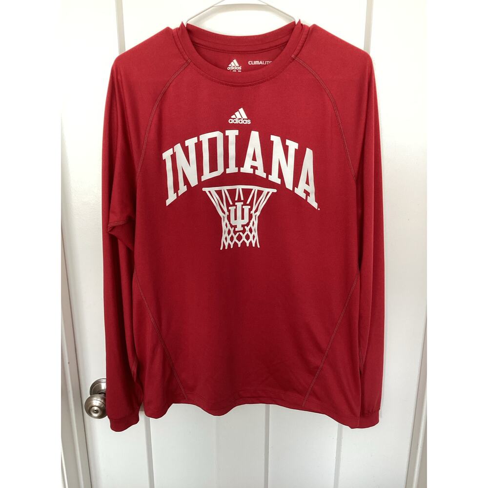 Adidas Men's Climalite Indiana Hoosiers IU Basketball‎ Pullover Tee Shirt Small
